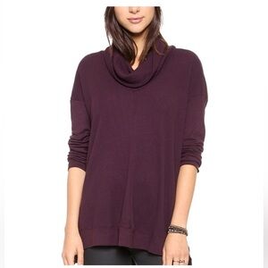 Splendid Thermal Cowl Neck Tunic Sweater Size Women’s Large Color Deep Purple